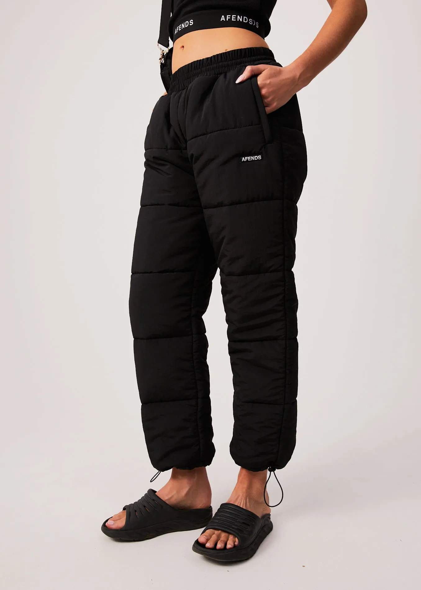 AFENDS Unisex Pala - Unisex Puffer Pants - Black