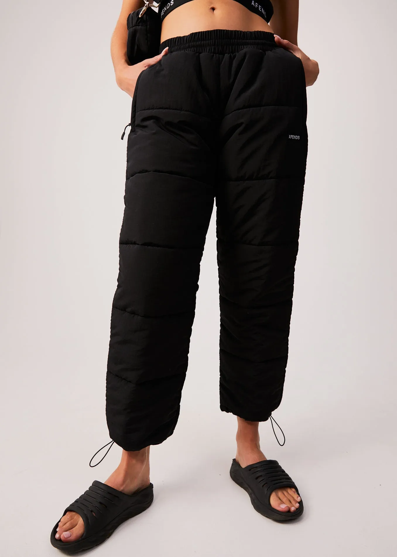 AFENDS Unisex Pala - Unisex Puffer Pants - Black