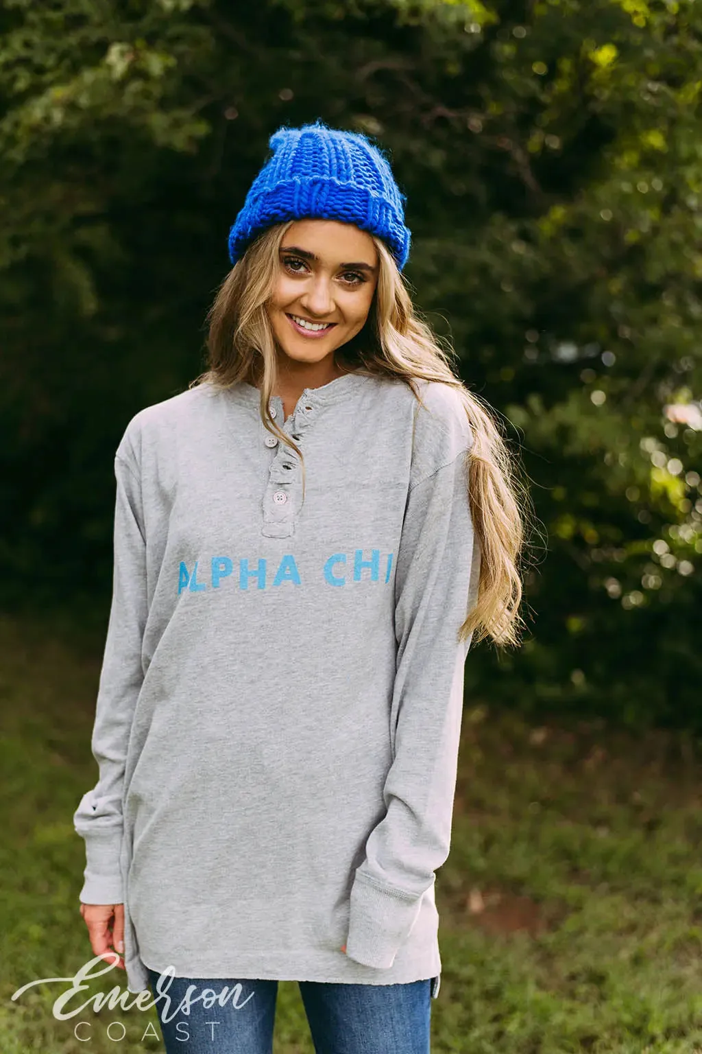 Alpha Chi Omega PR Thermal Long Sleeve Henley