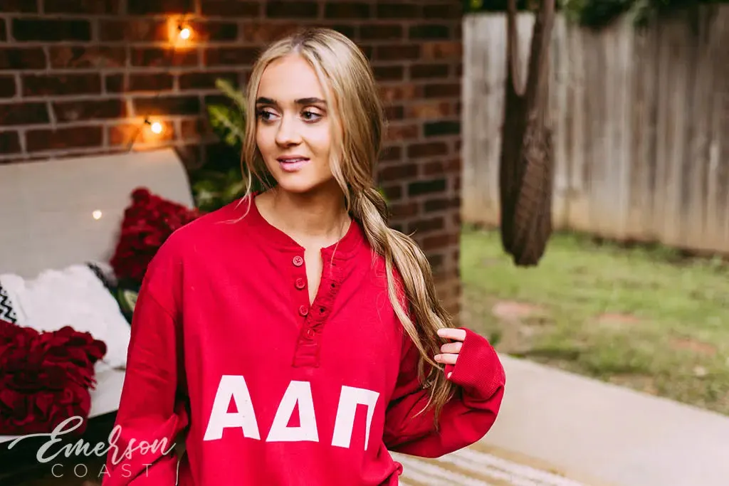 Alpha Delta Pi Red PR Thermal Henley