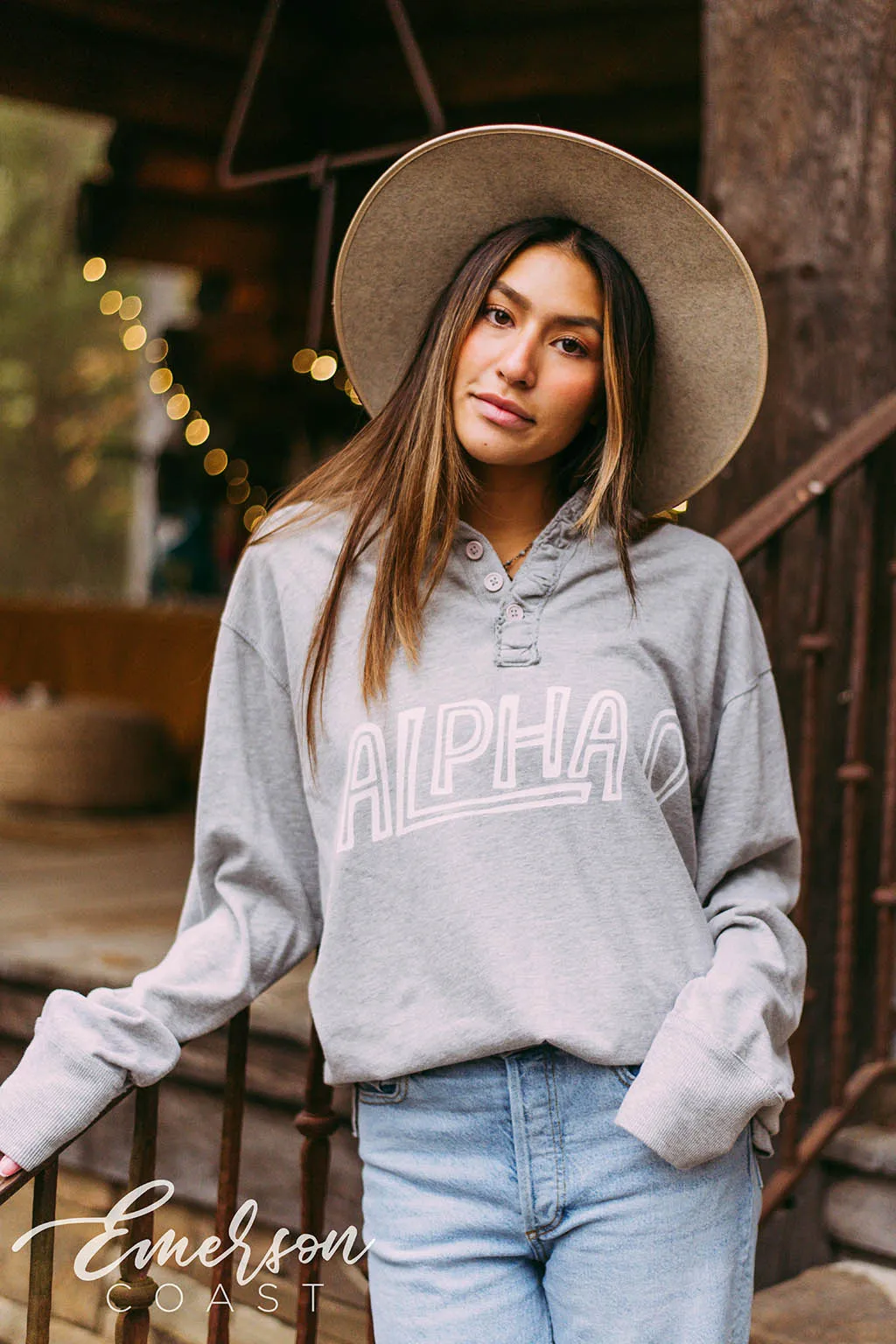 Alpha O Cozy Long Sleeve Henley