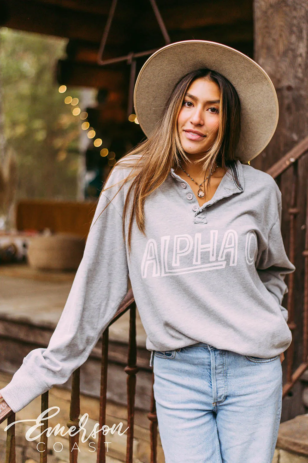 Alpha O Cozy Long Sleeve Henley