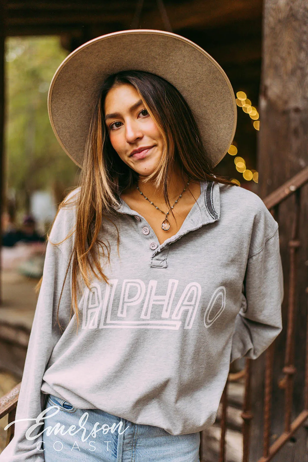 Alpha O Cozy Long Sleeve Henley