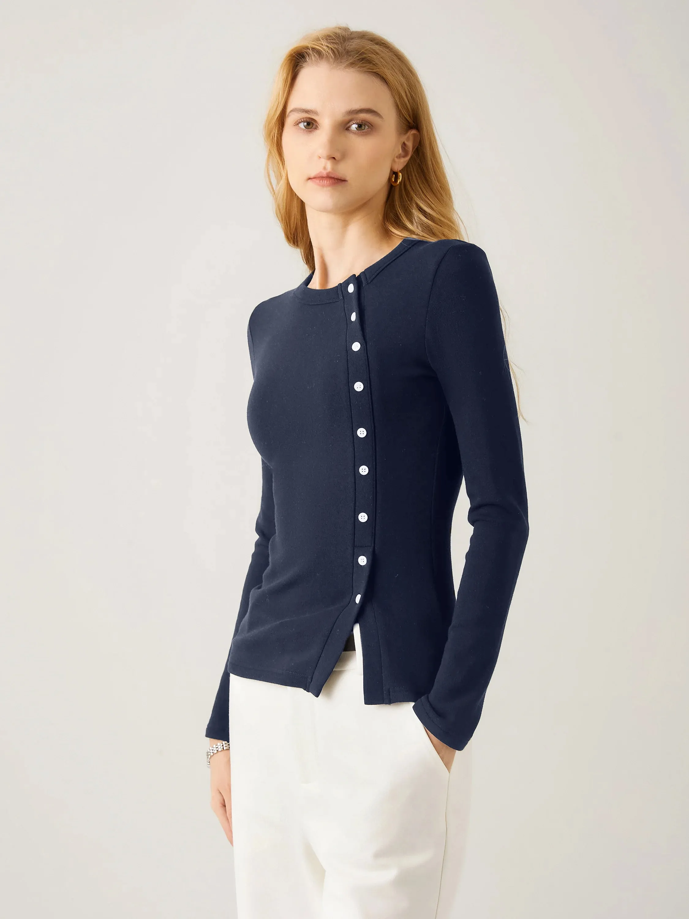 Asymmetrical Placket Top