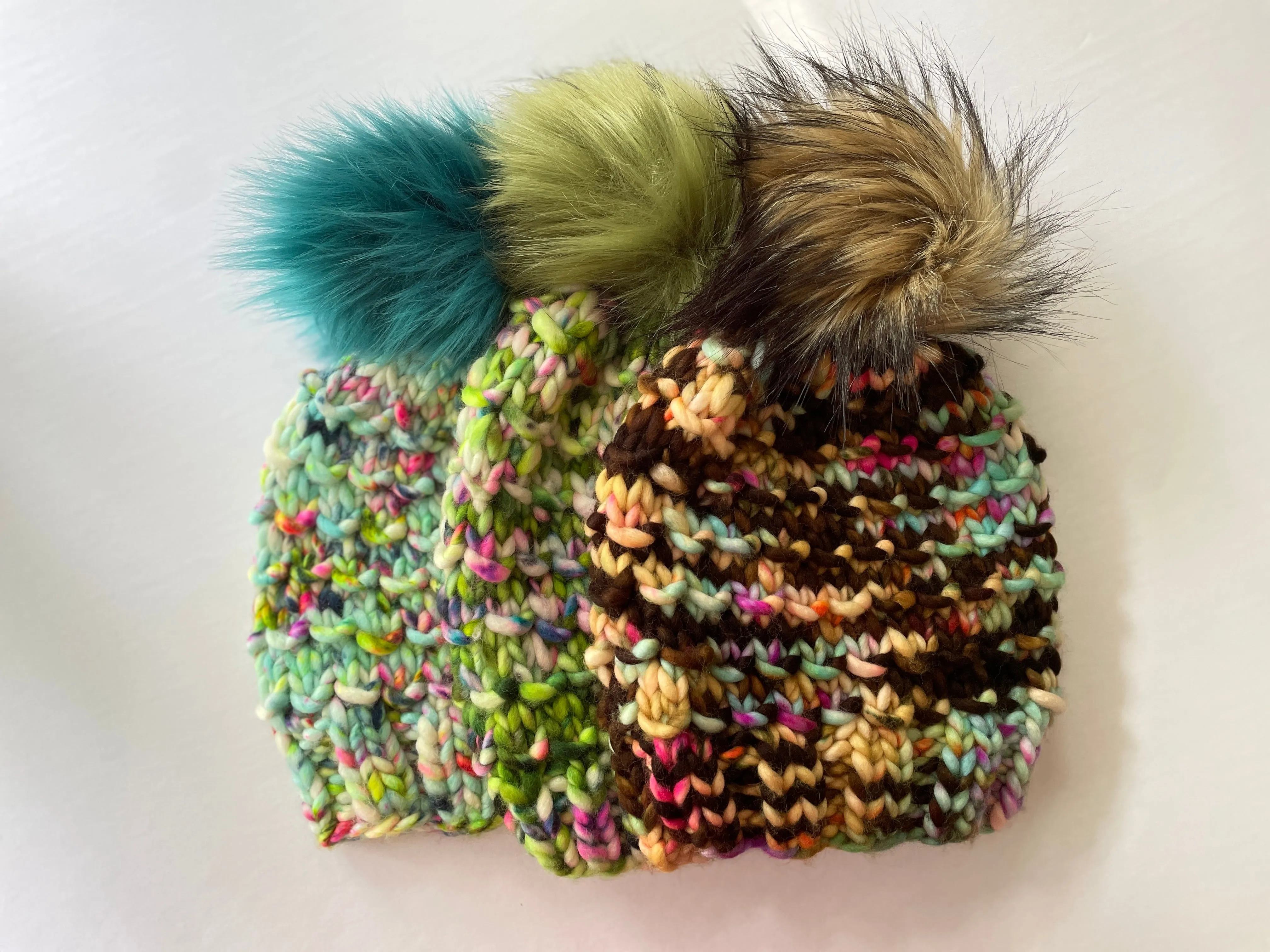 Bamboo Beanie in Beetle with Grizzly Pom