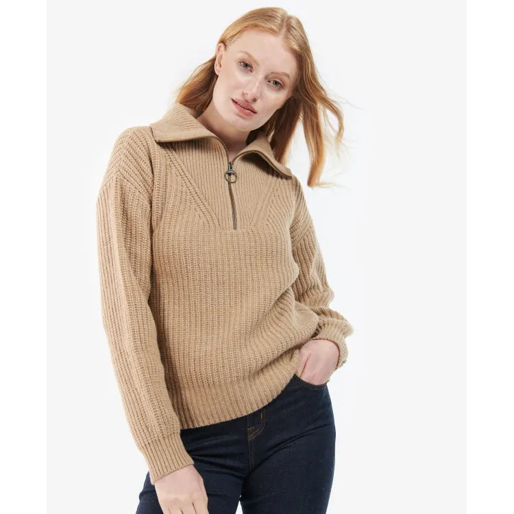 Barbour Ladies Stavia Knit Sweater - Hessian