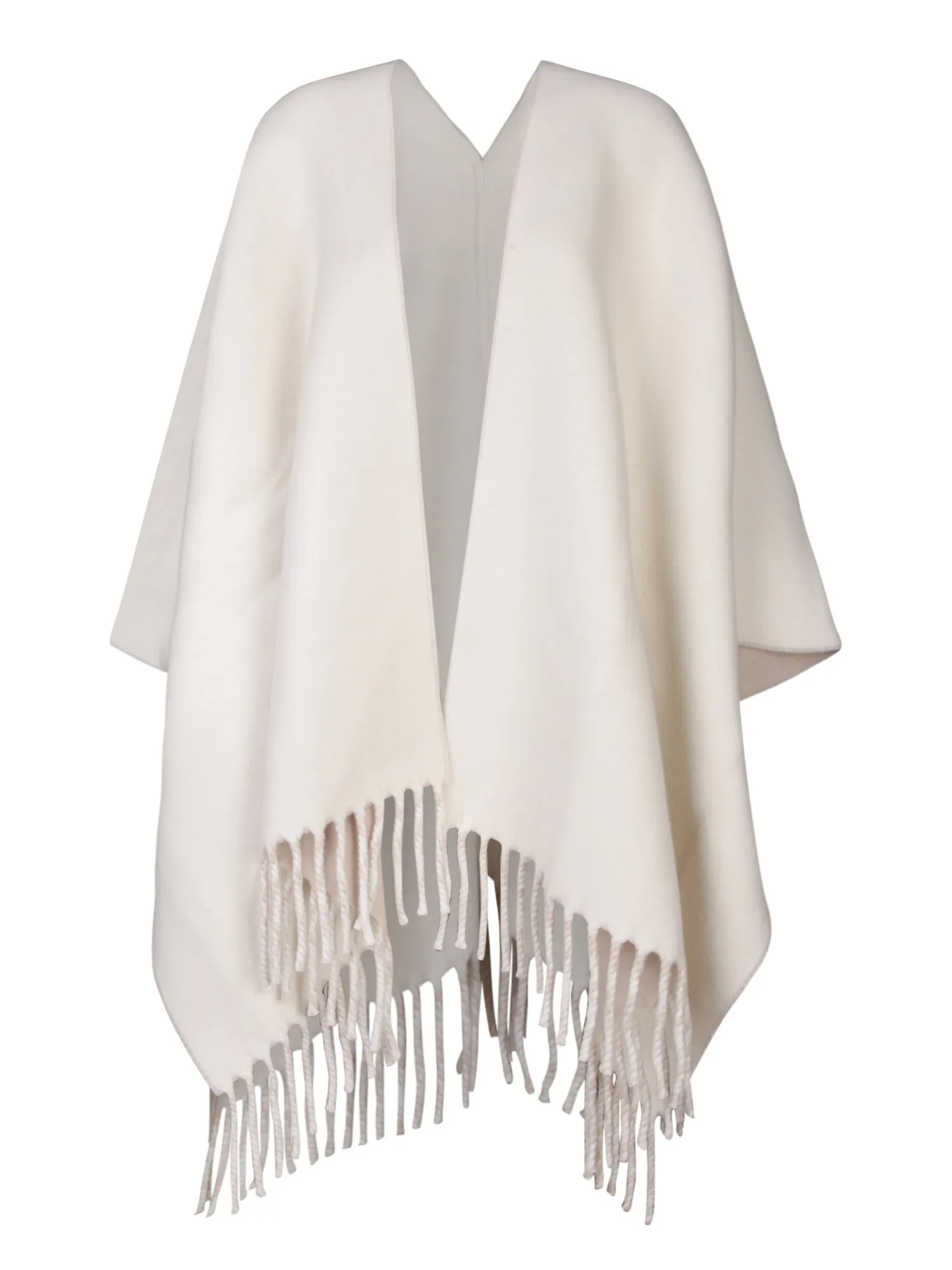 Beige Panama Fringe Poncho