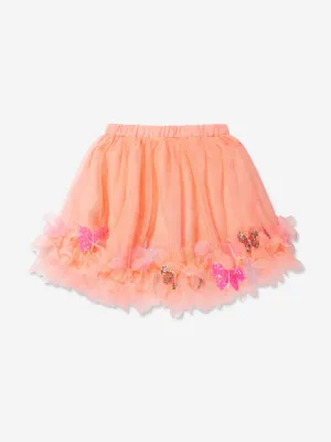 Billieblush Girls Mesh Butterfly Skirt in Apricot