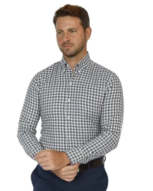 Blue Brushed Cotton Check Shirt