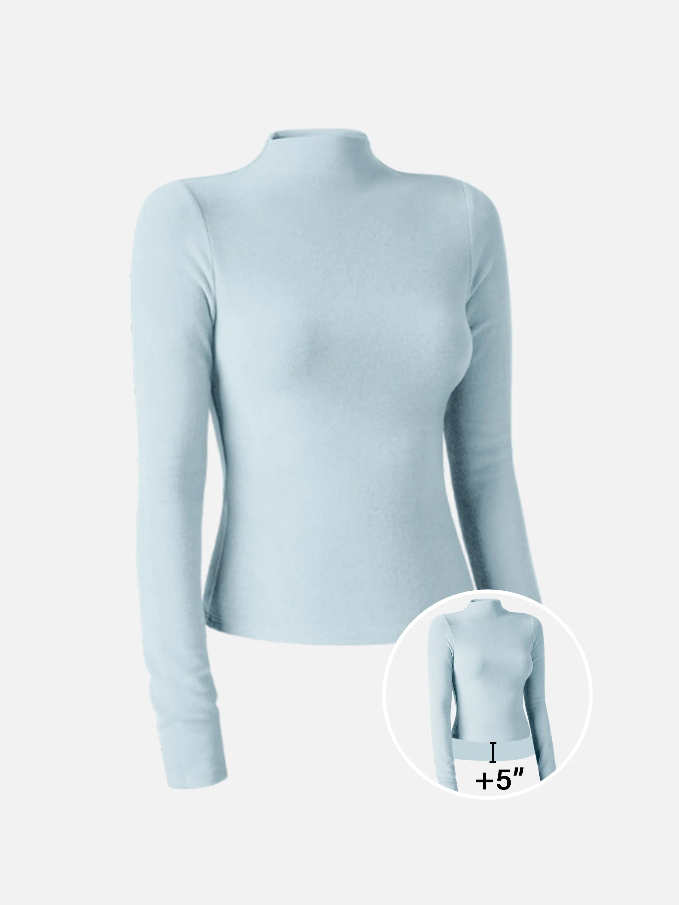 Brushed Mock Neck Top-Hip Length