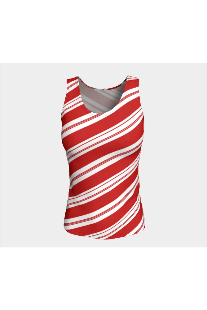 Candy Cane Fitted Tank Top