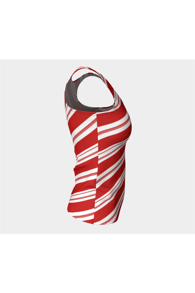 Candy Cane Fitted Tank Top