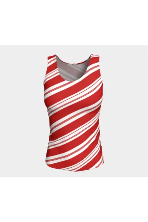 Candy Cane Fitted Tank Top