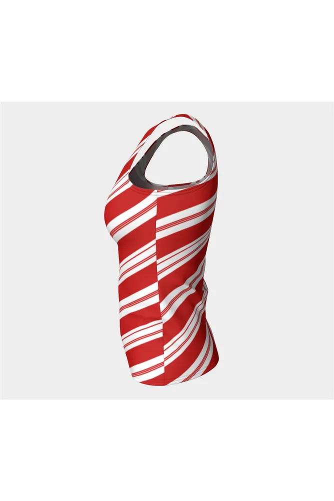 Candy Cane Fitted Tank Top