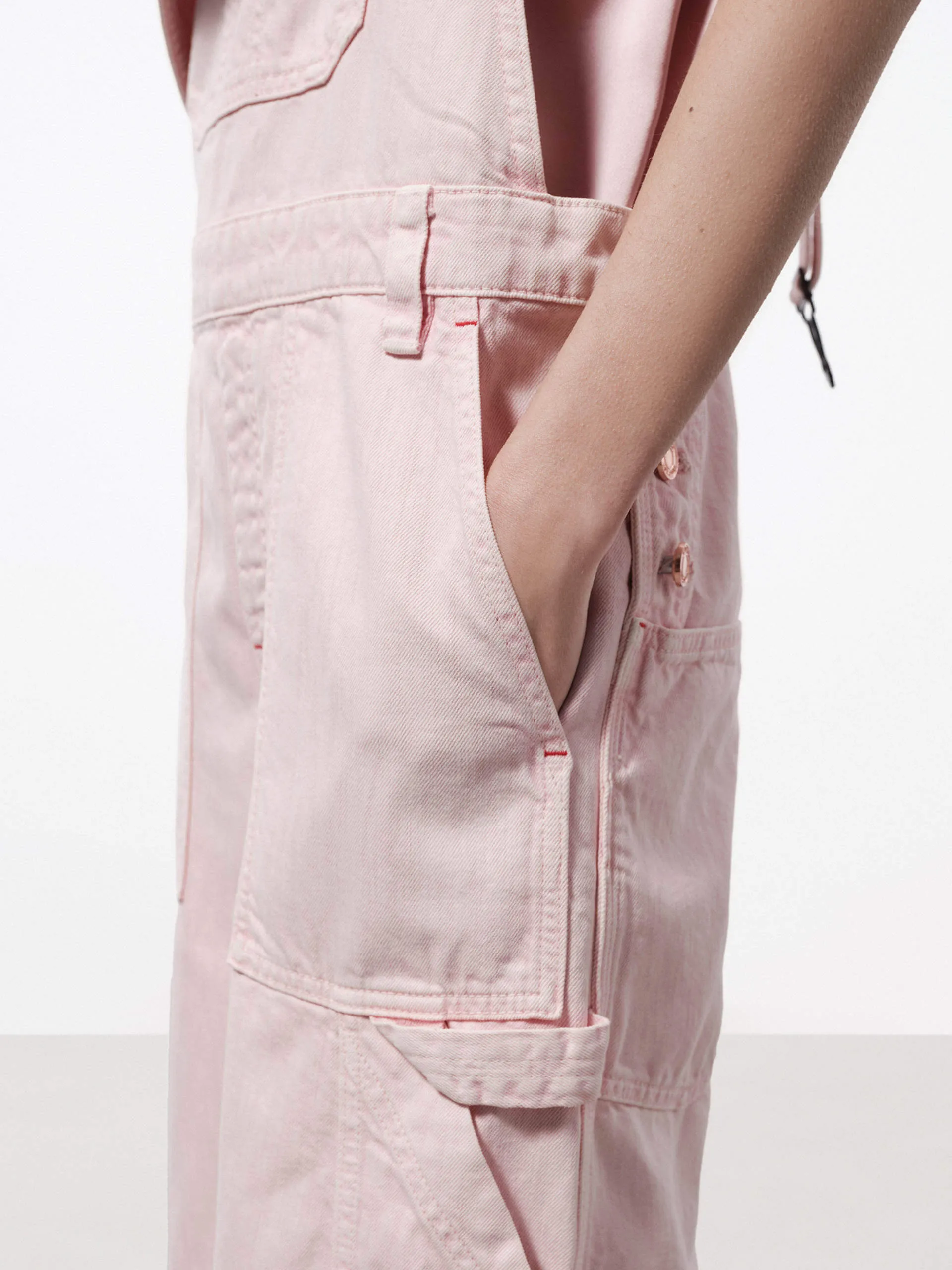 Cargo Style Denim Overalls