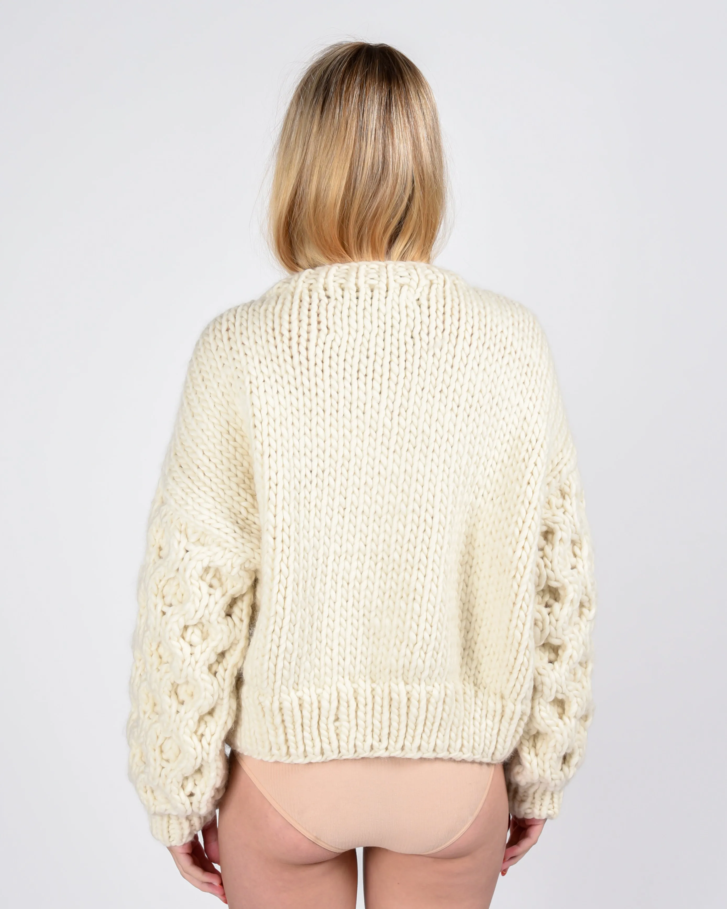 Chunky honey crewneck in cream