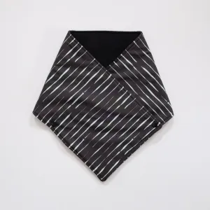 Cowl Neck Warmer Black Brush Strokes