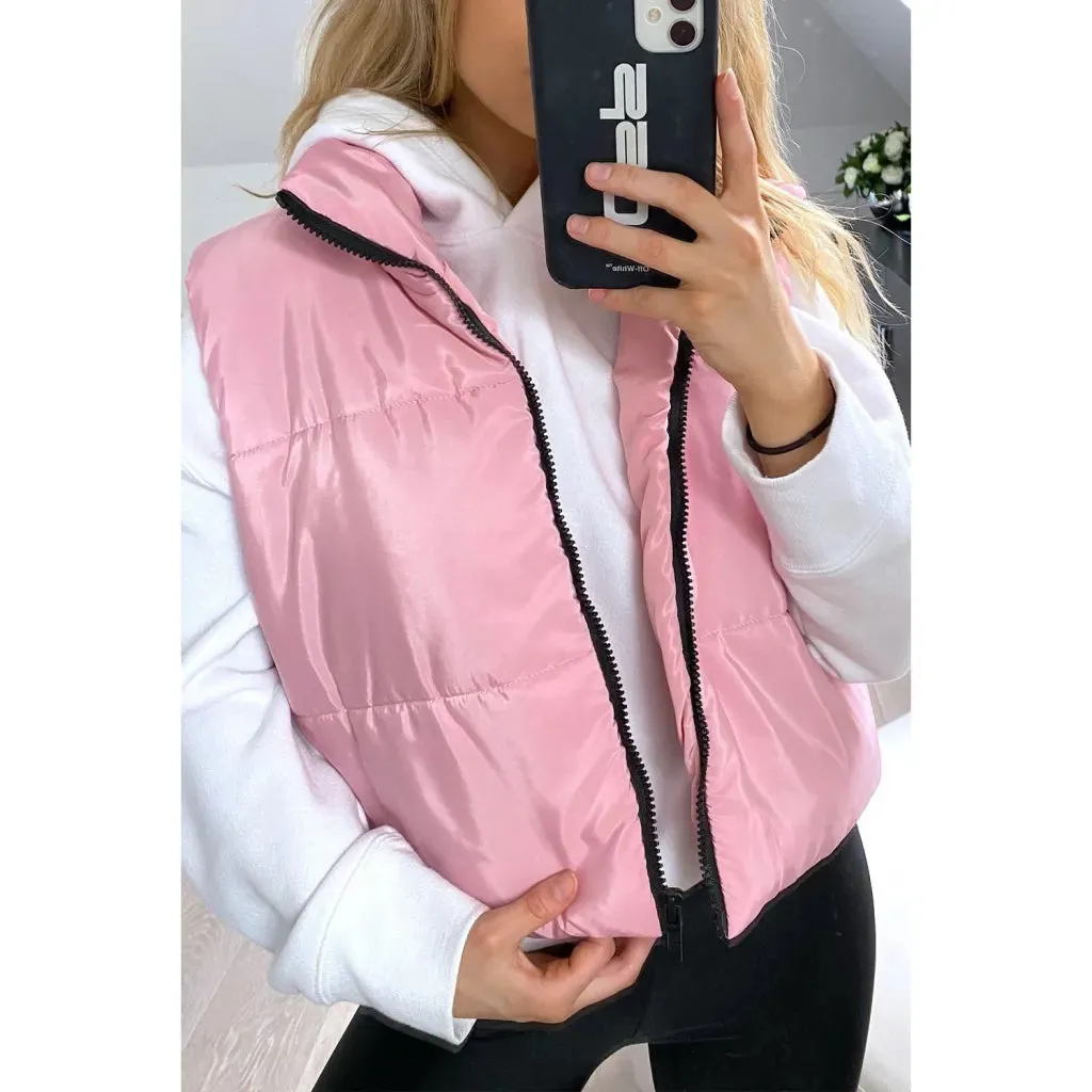 Cropped Puffer Gilet