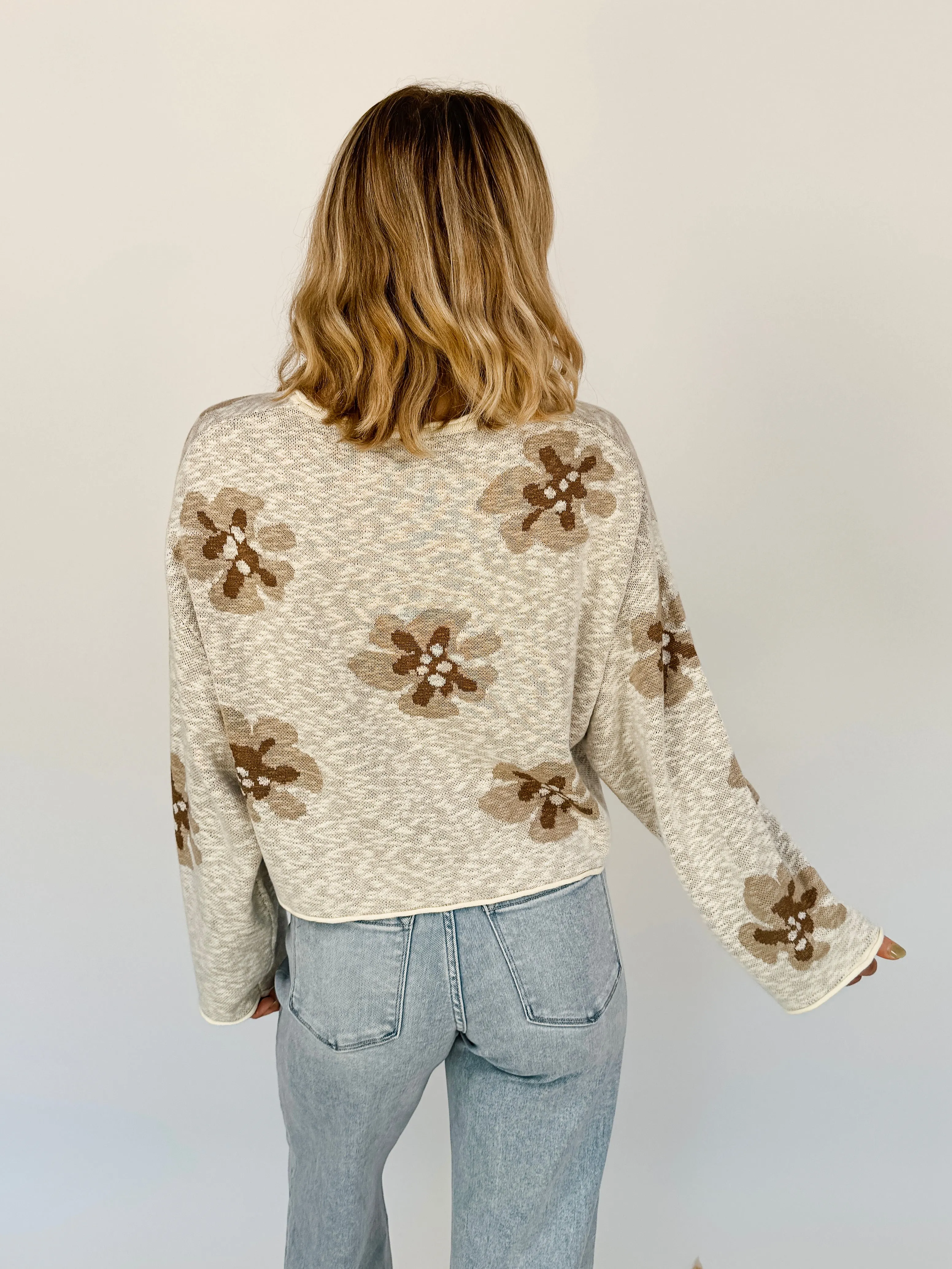 Darlynn Floral Crop Sweater