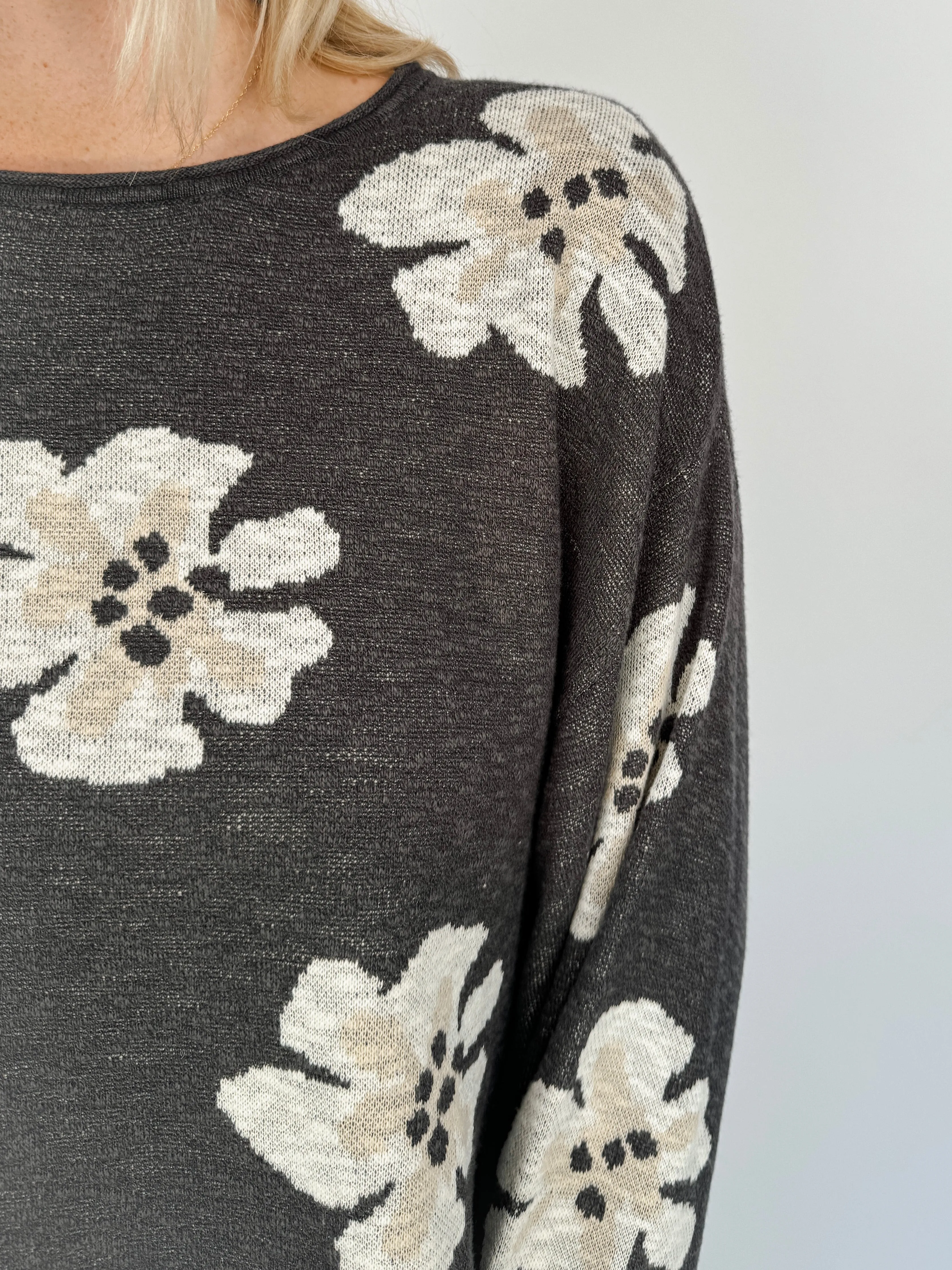 Darlynn Floral Crop Sweater