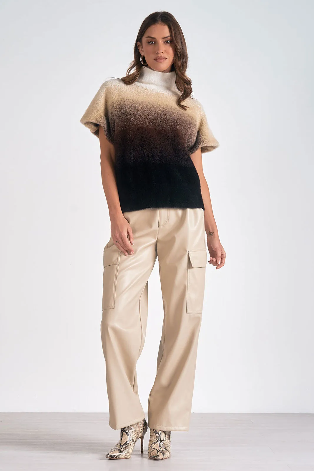 Elan Fuzzy Luxe Ombre Sweater