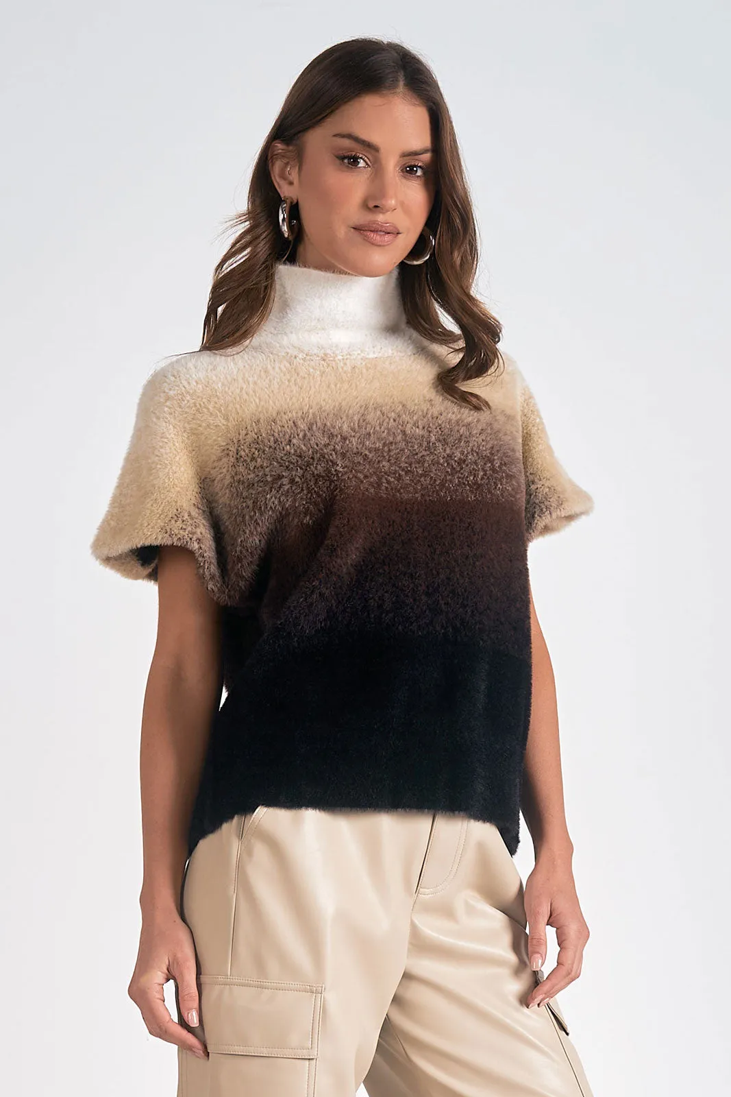 Elan Fuzzy Luxe Ombre Sweater