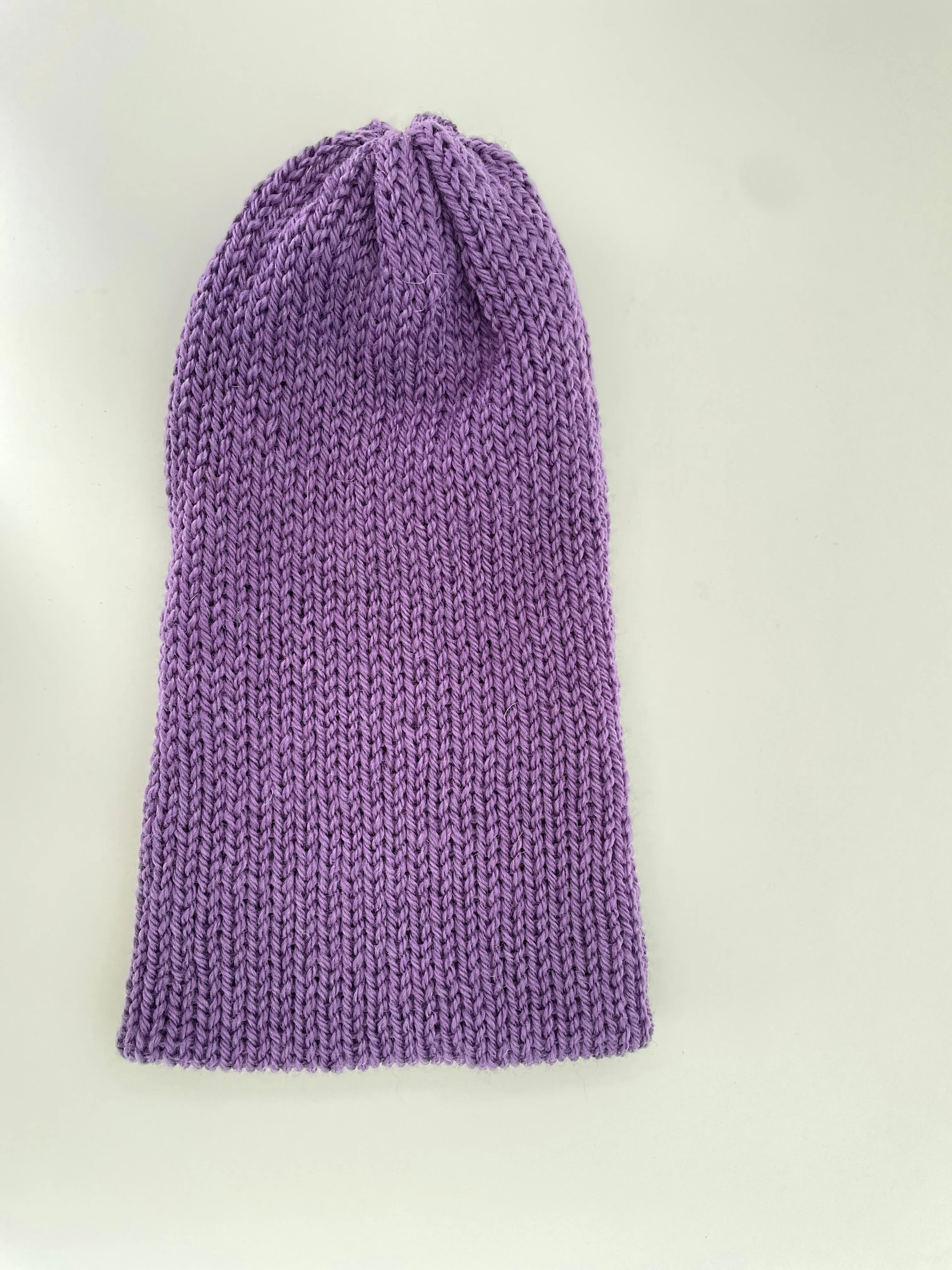 Em Beanie-all wool in Grey Plum