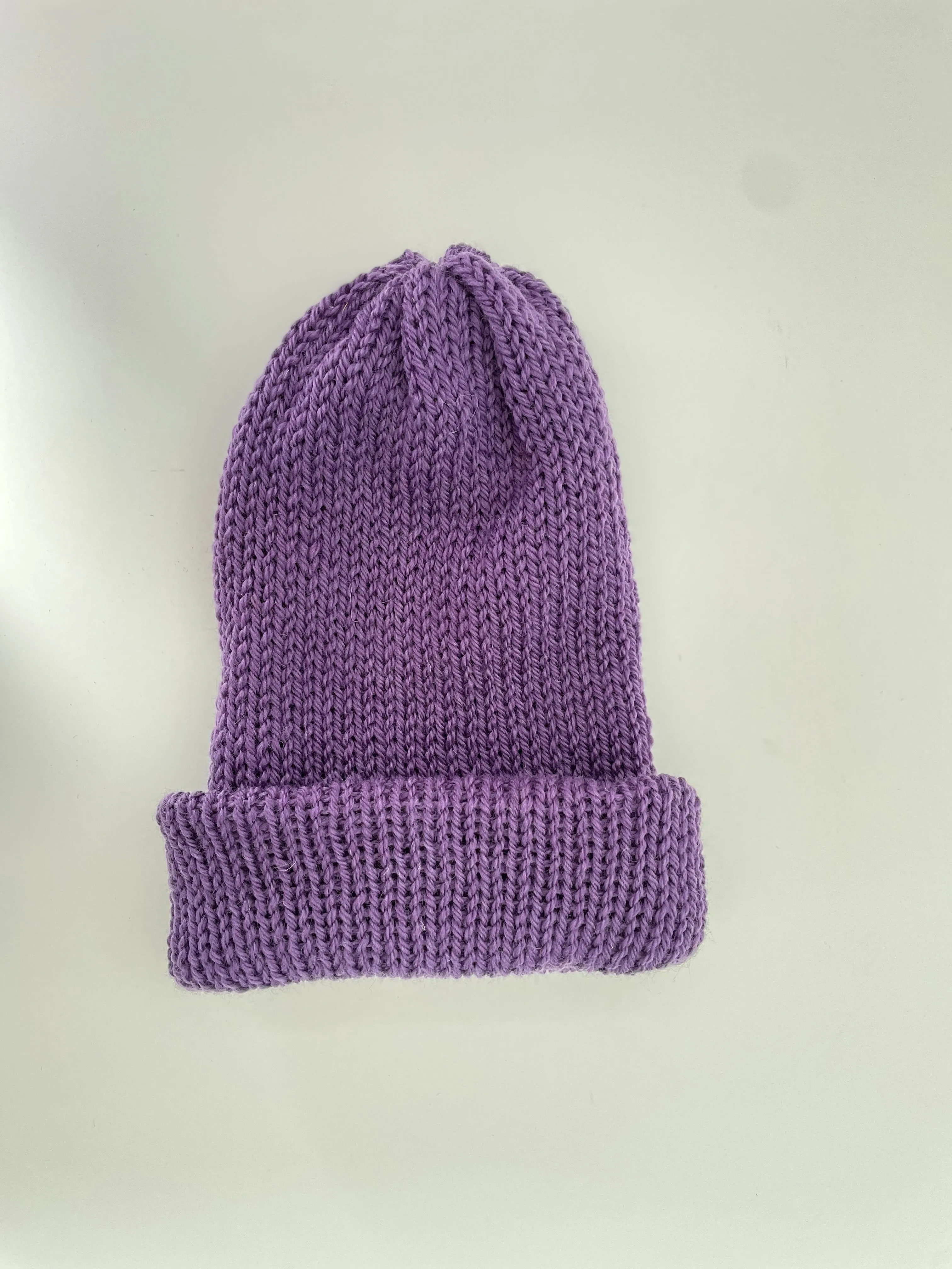 Em Beanie-all wool in Grey Plum