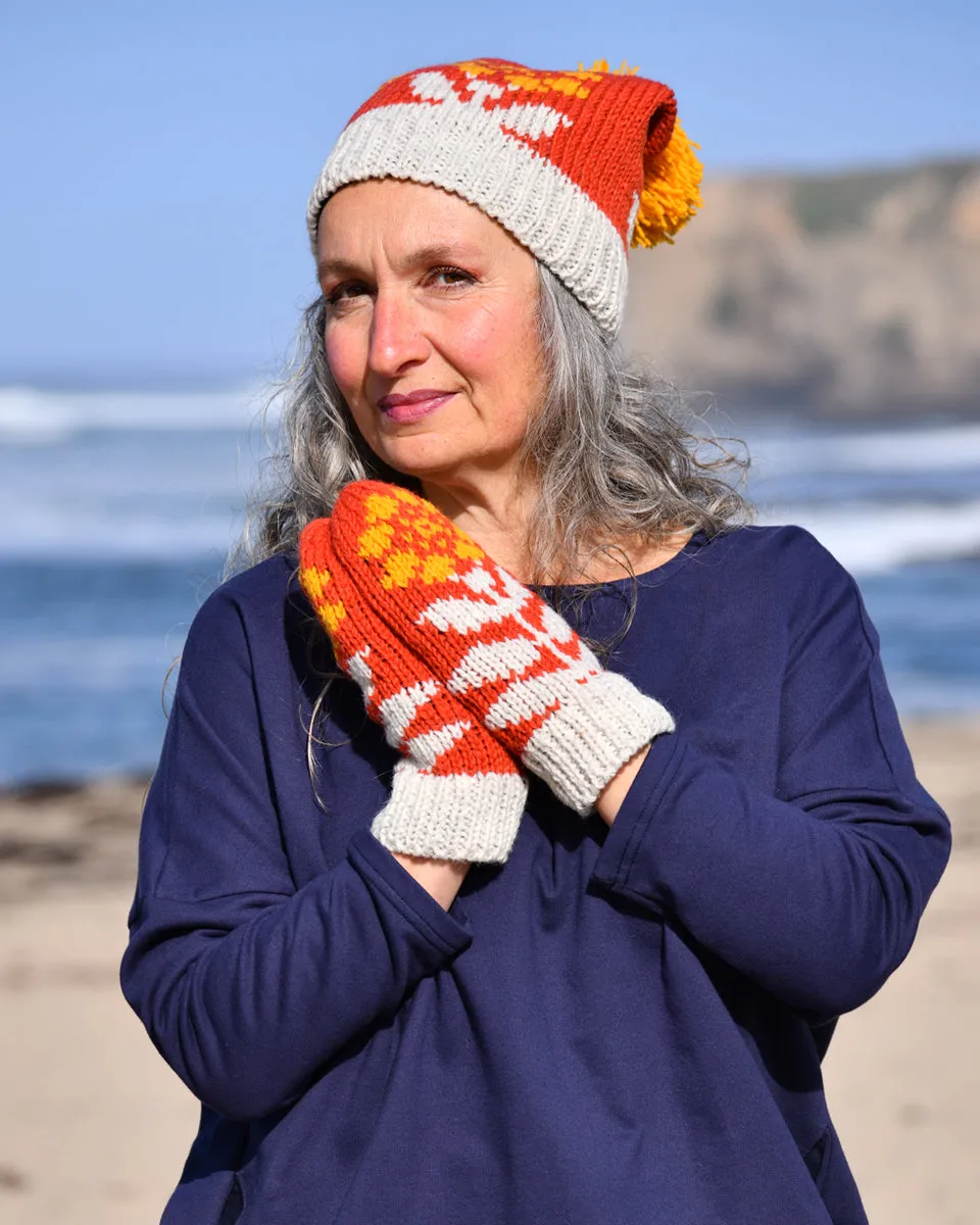 Flower Beanie with Pom Pom