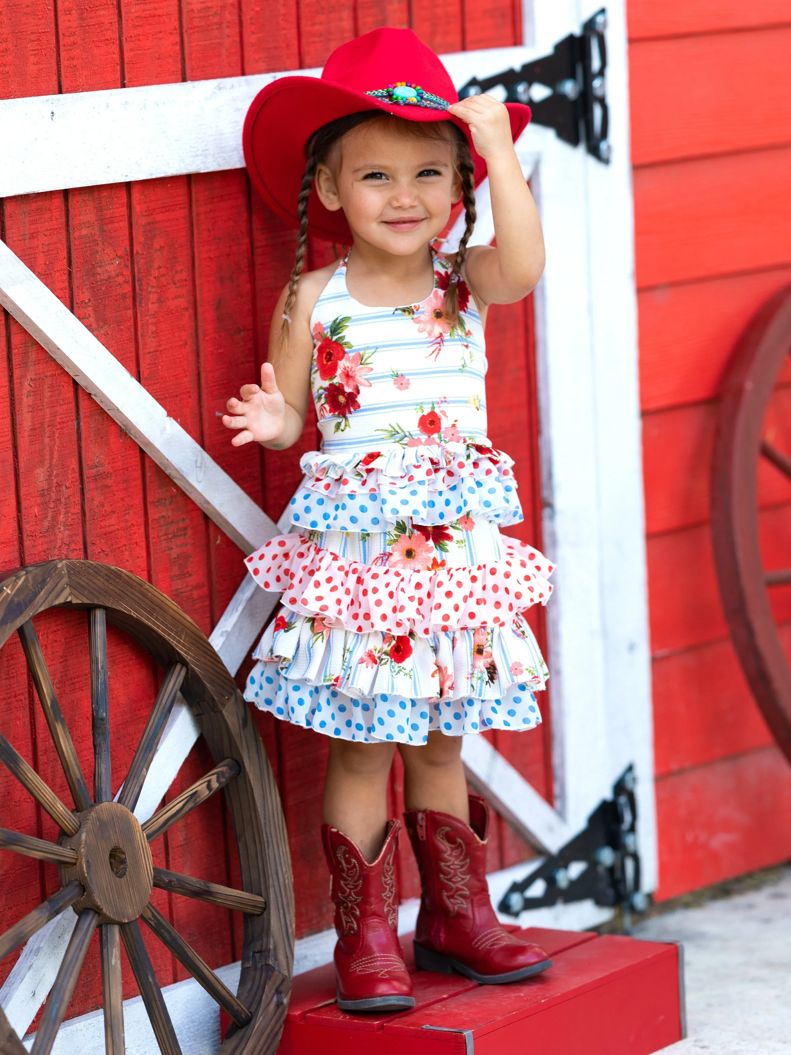 Friends Forever Ruffled Halter Skirt Set