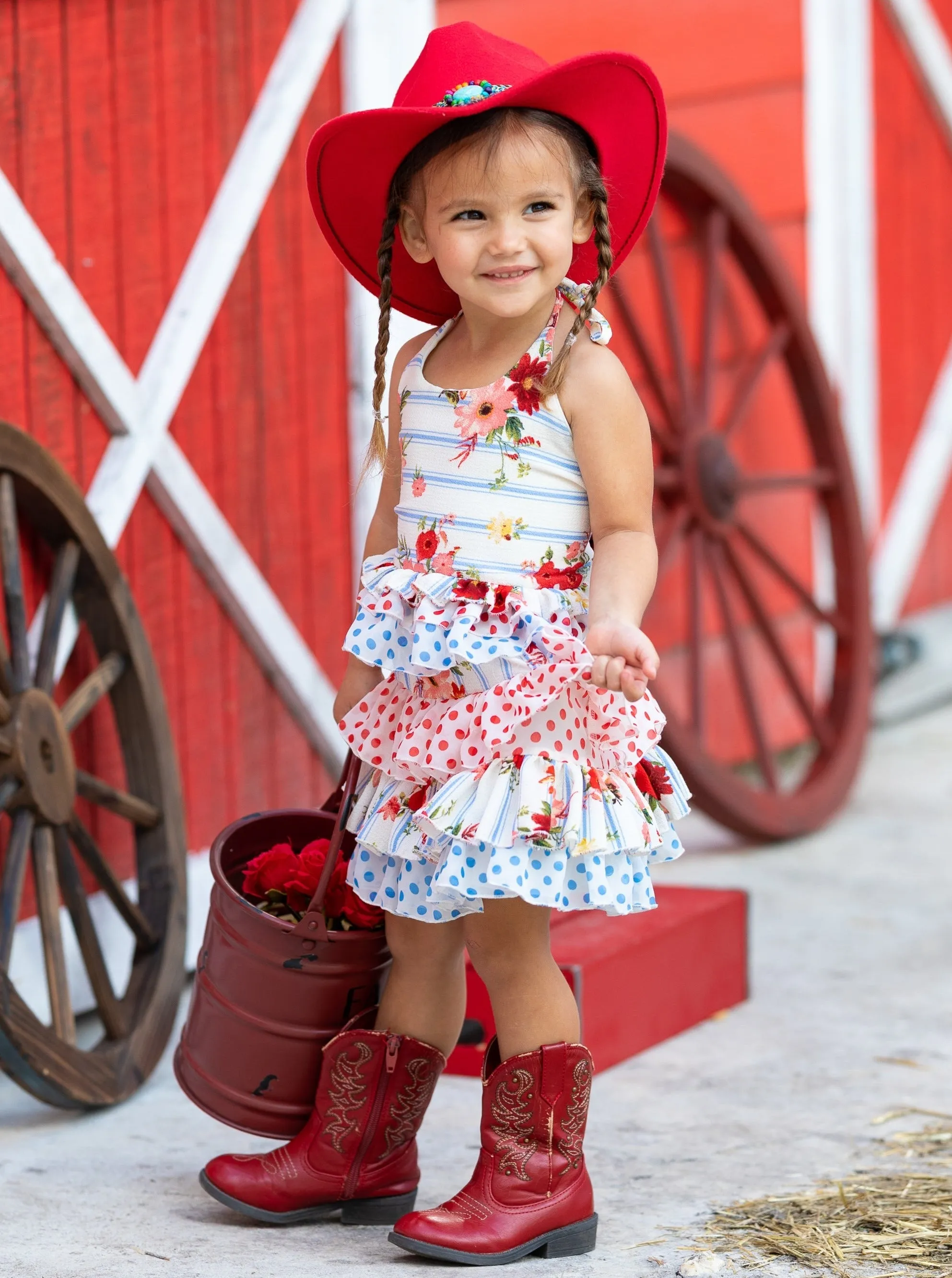 Friends Forever Ruffled Halter Skirt Set