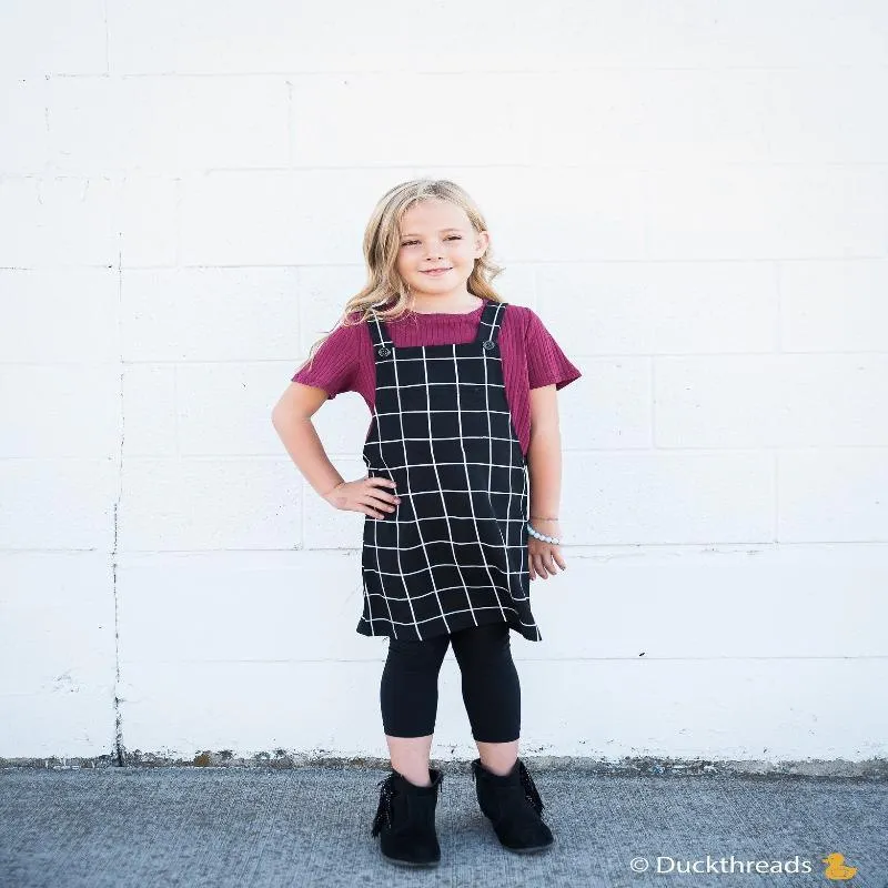 Girls Ribbed Tie Bottom Tee - Pink and Burgundy