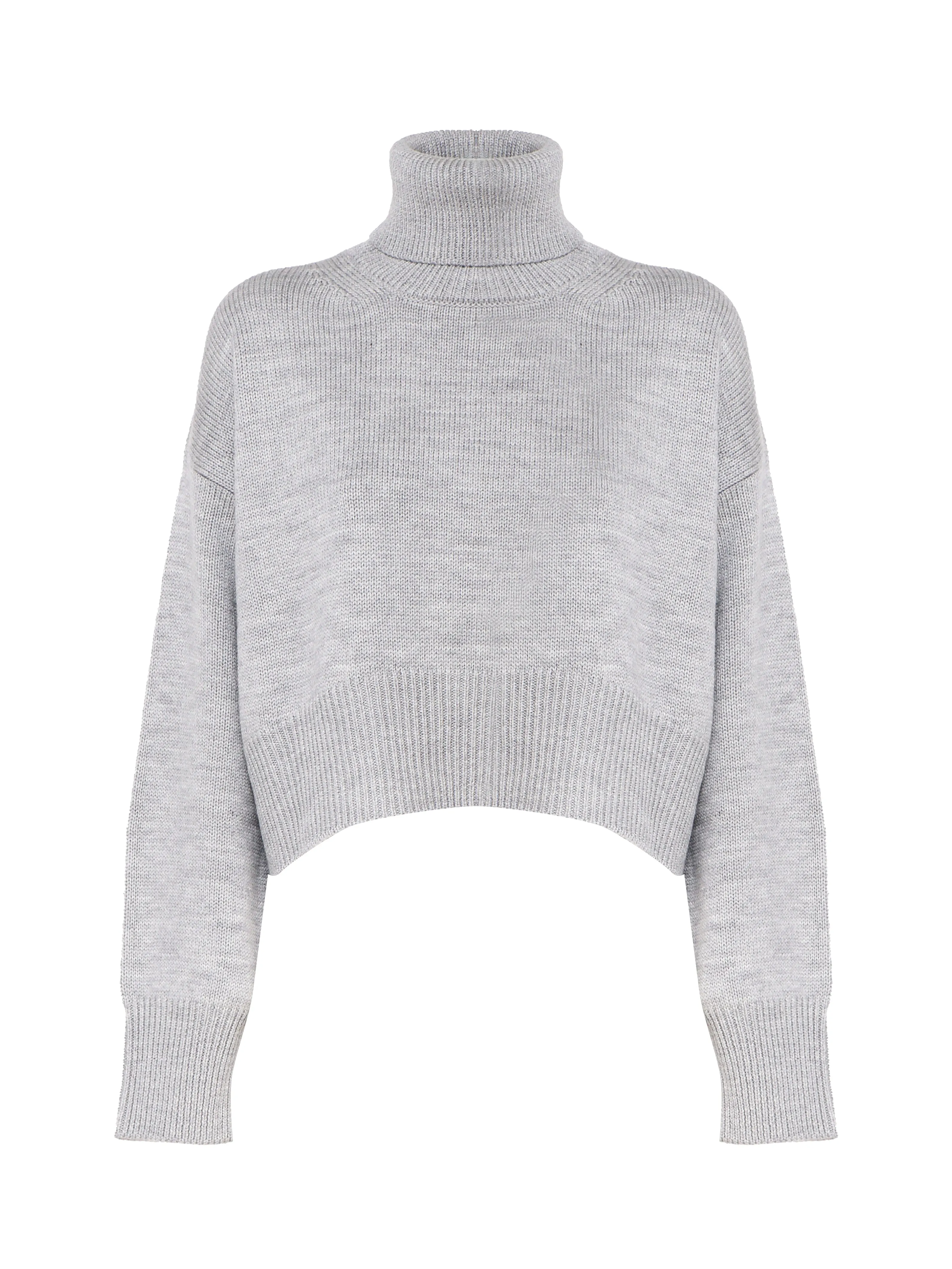 Grey Wool Turtleneck Sweater