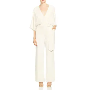 Halston Heritage Womens Wrap Wide Leg Jumpsuit