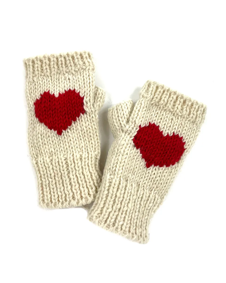 Heart Fingerless Gloves