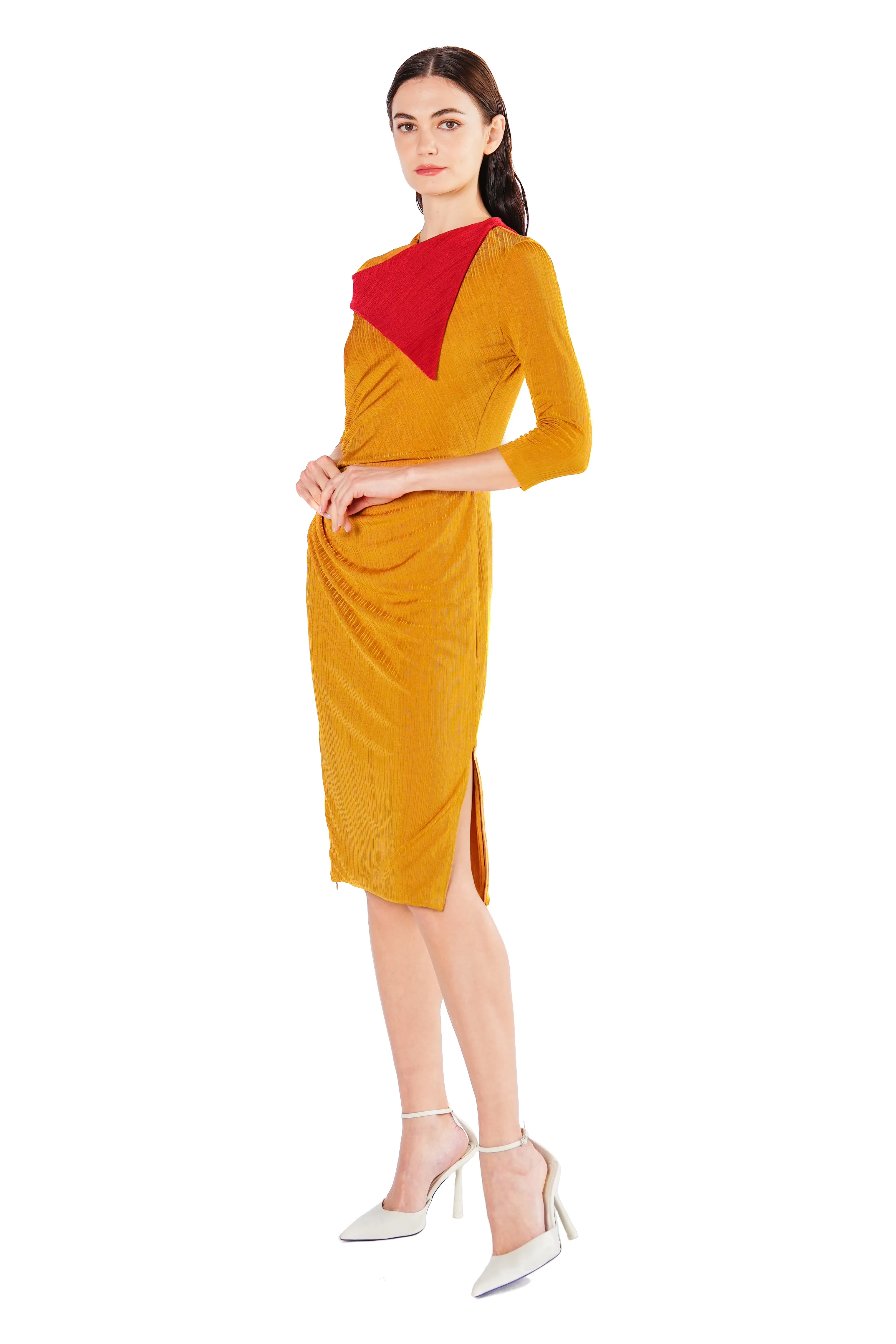 Holly Contrast Drape Jersey Dress