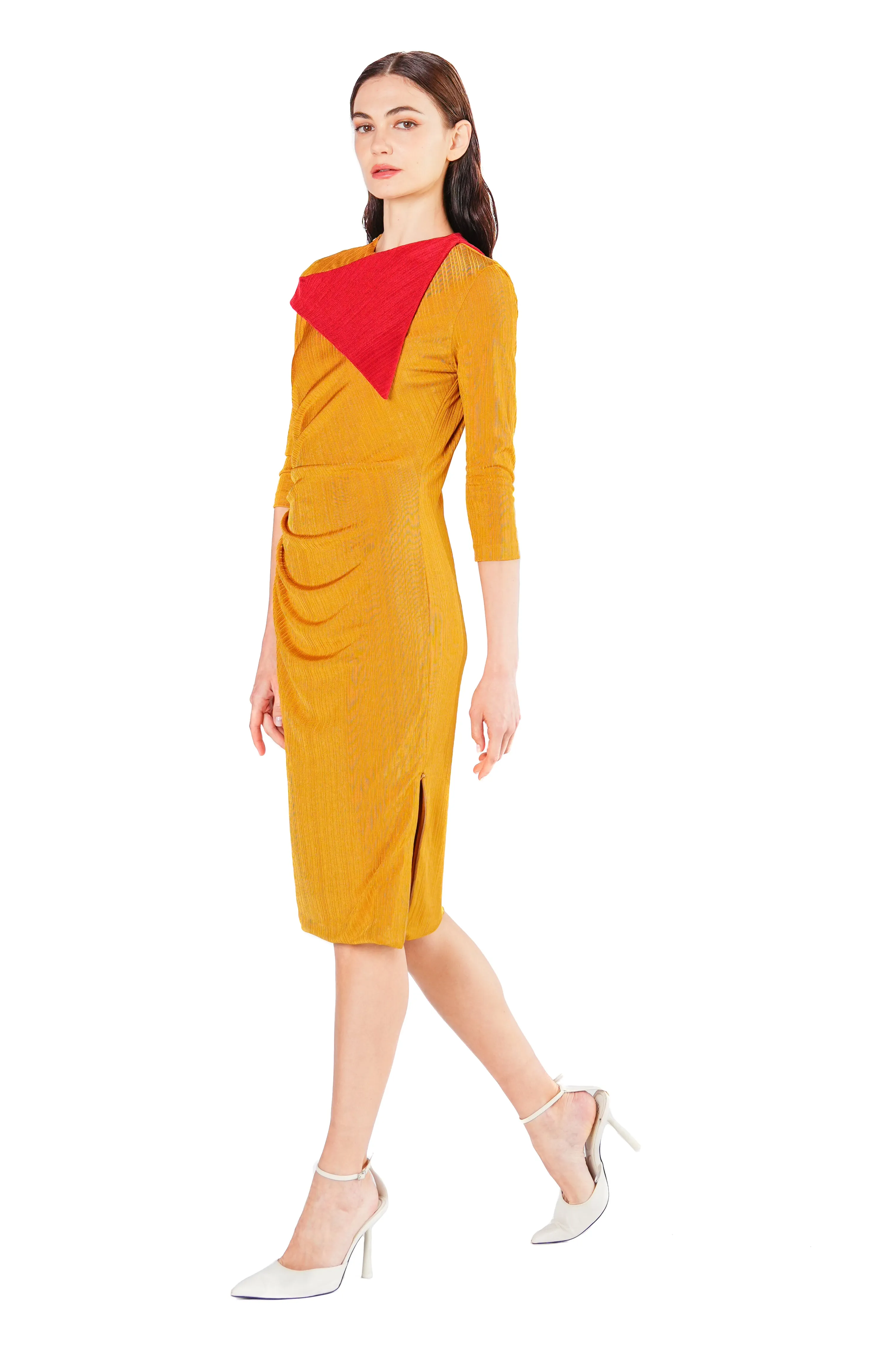 Holly Contrast Drape Jersey Dress