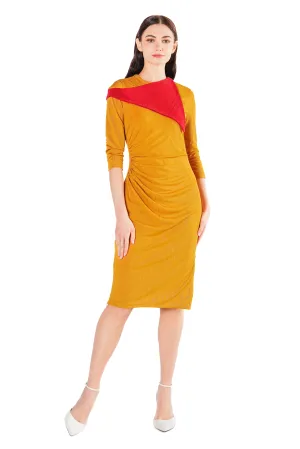 Holly Contrast Drape Jersey Dress