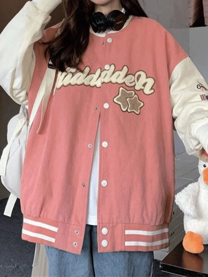 Joskaa Vintage Embroidery Varsity Jacket