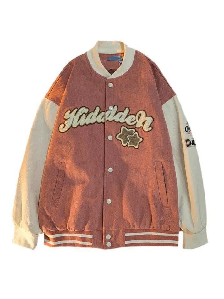 Joskaa Vintage Embroidery Varsity Jacket