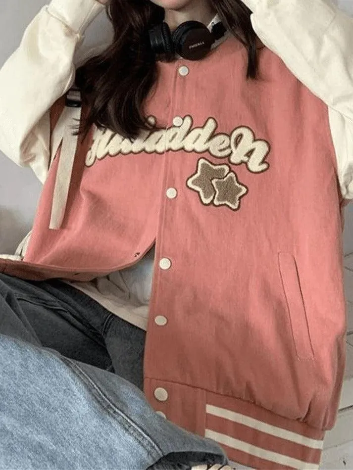 Joskaa Vintage Embroidery Varsity Jacket