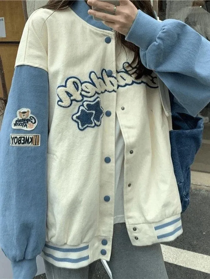 Joskaa Vintage Embroidery Varsity Jacket