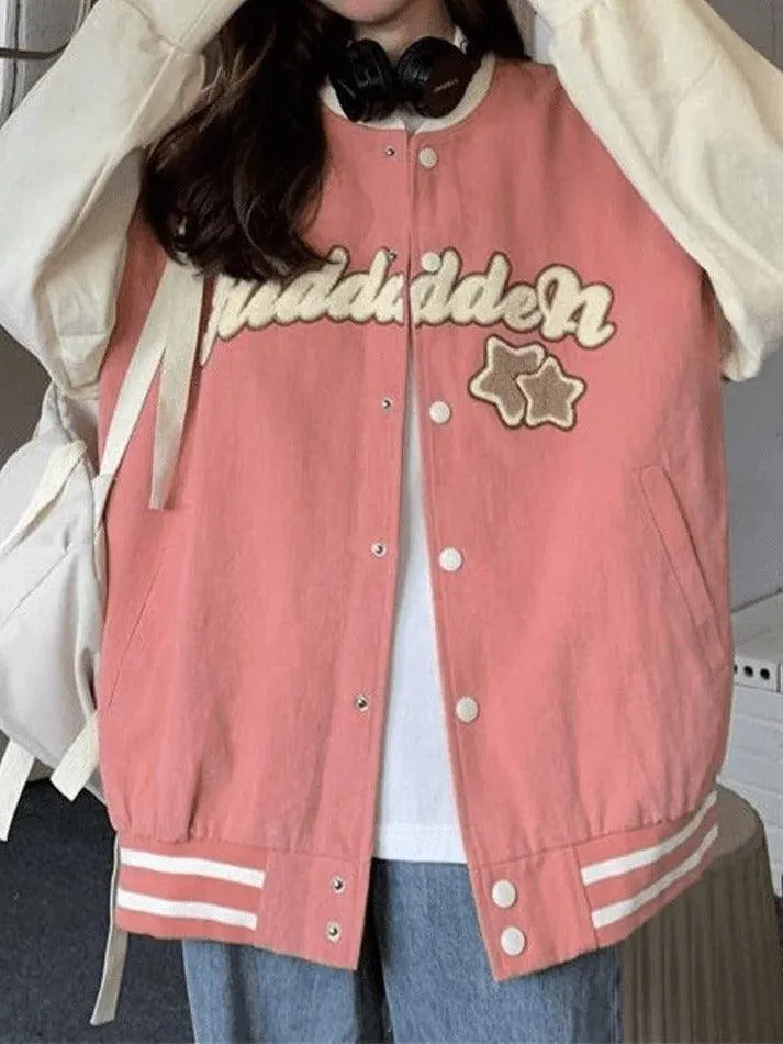 Joskaa Vintage Embroidery Varsity Jacket