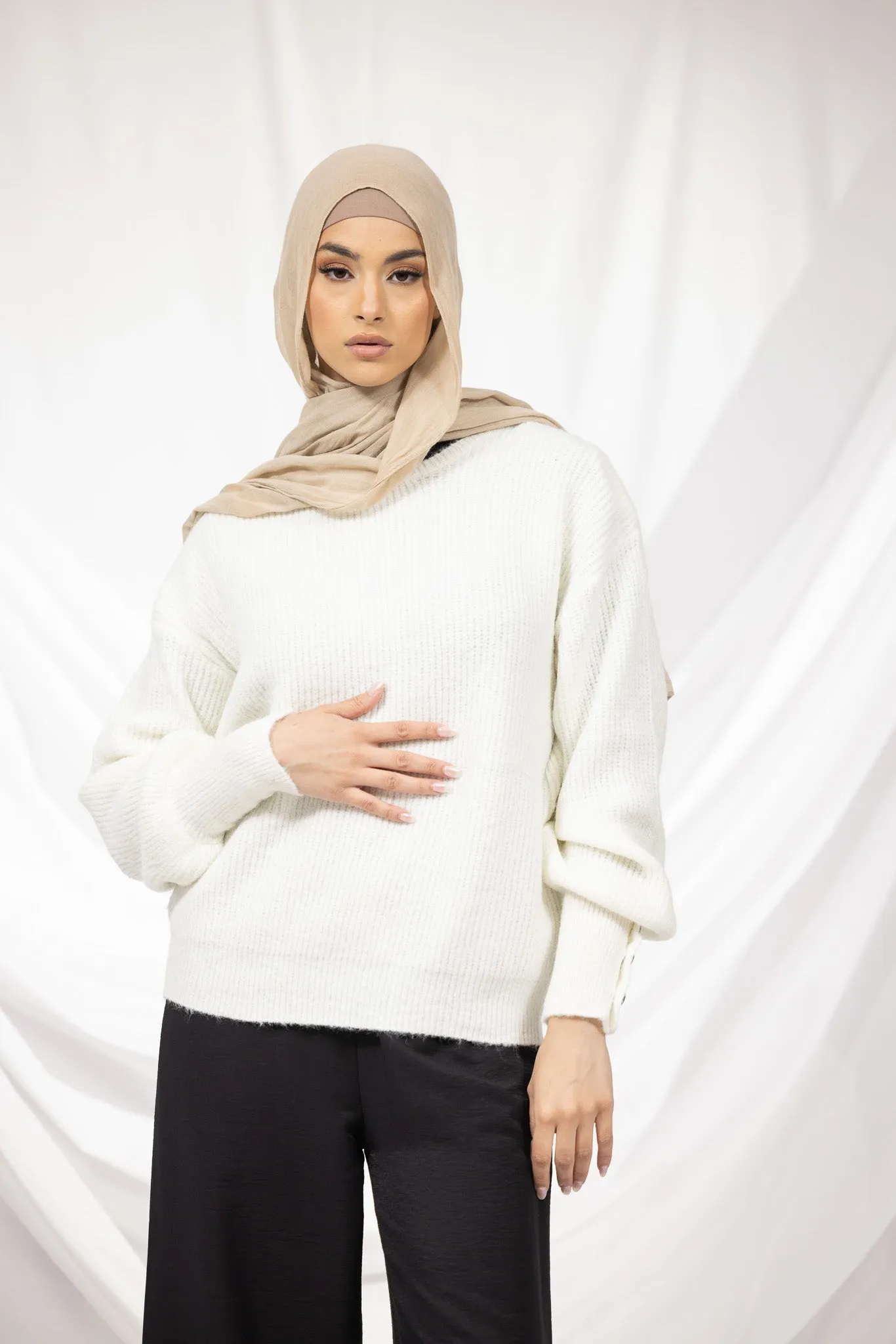 Lace Front Crop Knit Jumper