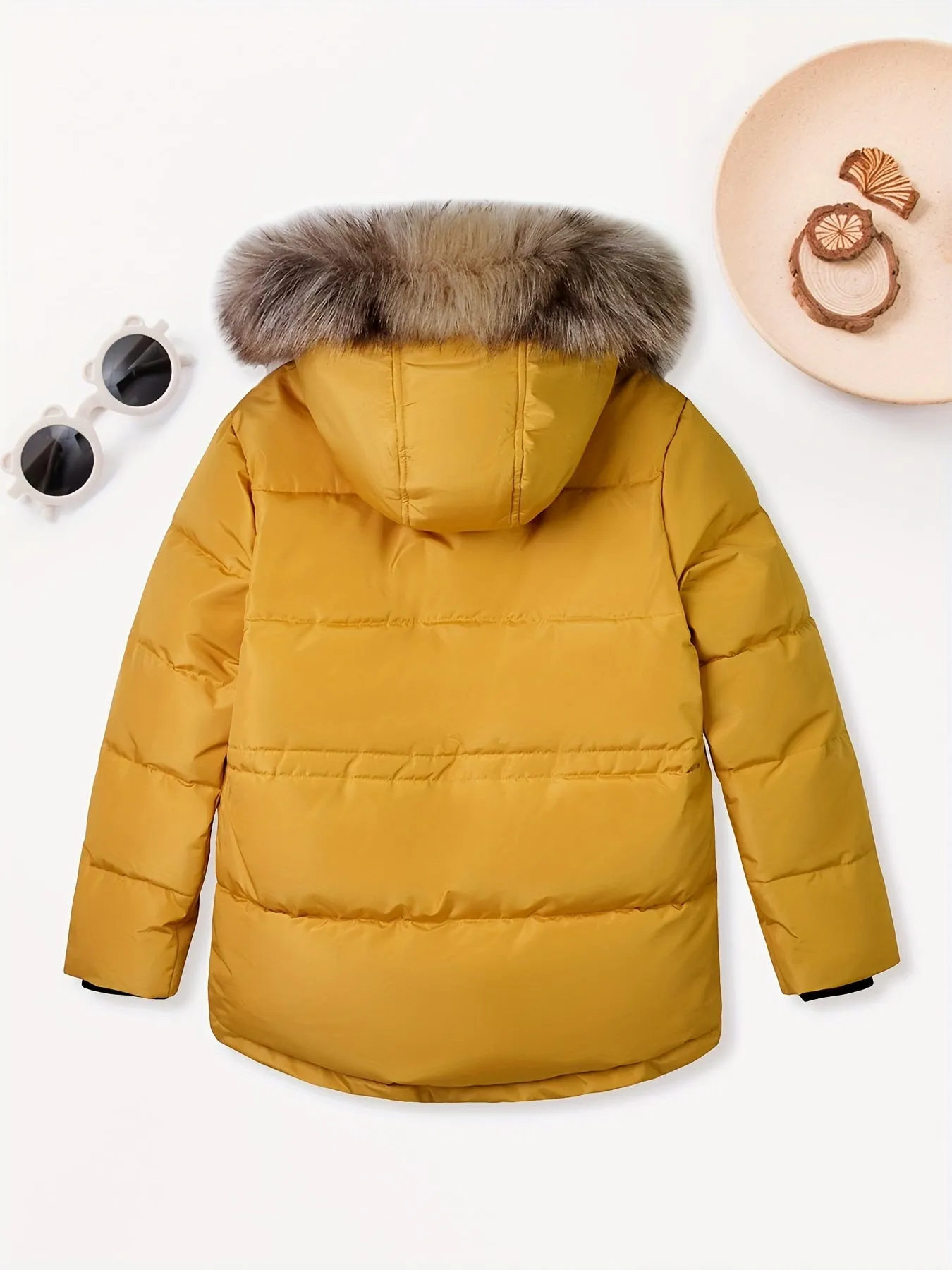 Lamb Wool Thickened Large Boy's Hooded Padded Jacket - Waterproof and Windproof Snow Suits for Winter - Premium Quality, Warm and Cozy for Outdoor Activities