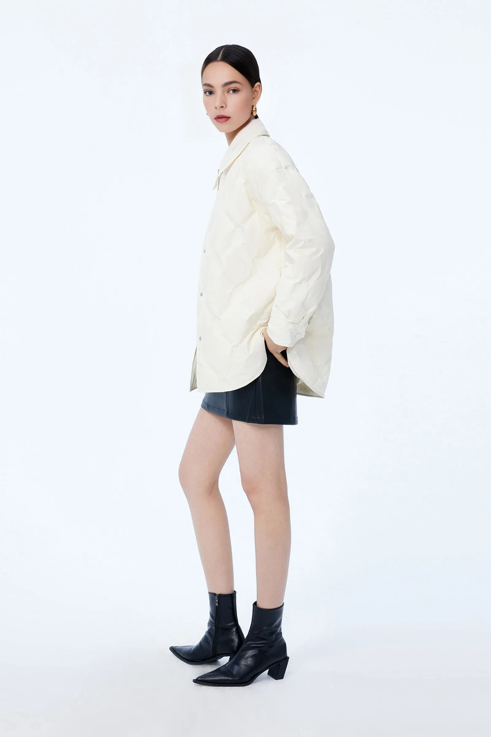 LILY Duck Down Shirt-Style Down Jacket