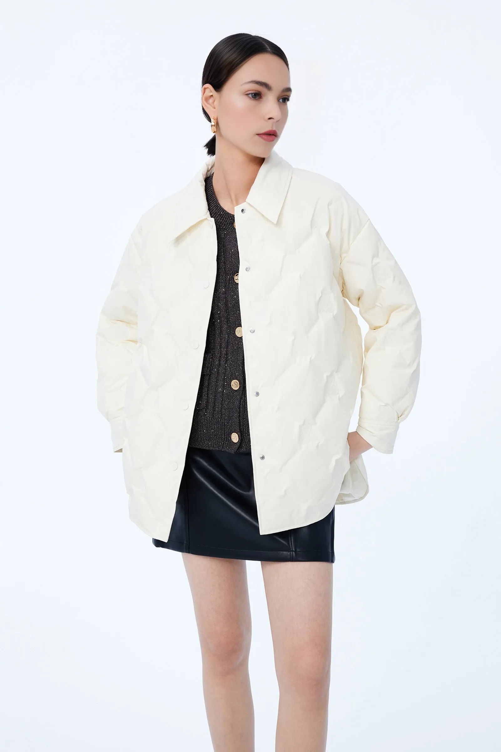 LILY Duck Down Shirt-Style Down Jacket