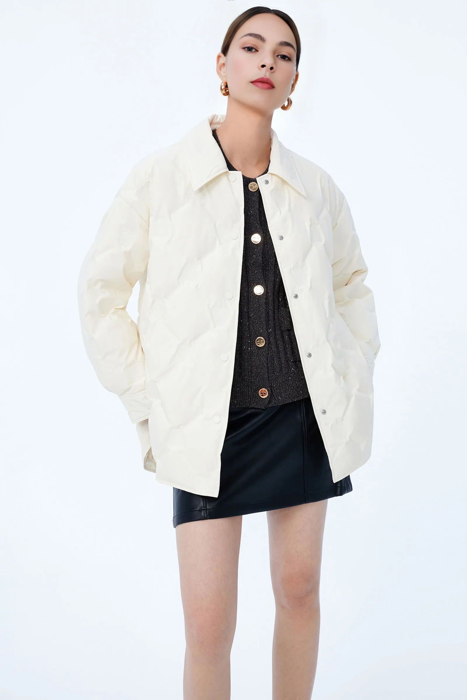 LILY Duck Down Shirt-Style Down Jacket