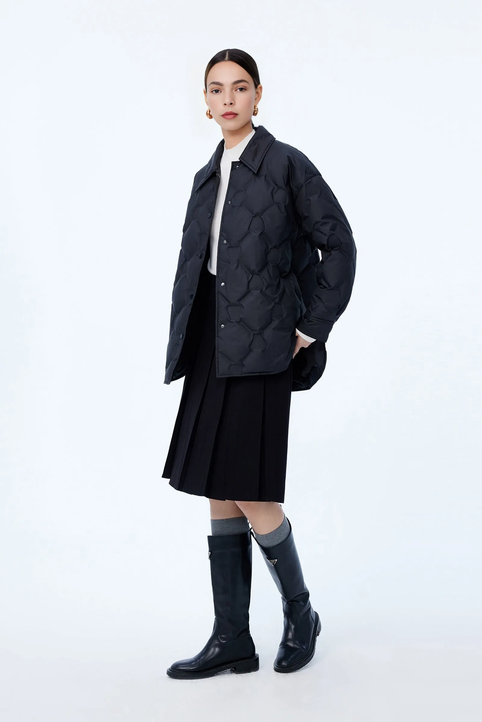 LILY Duck Down Shirt-Style Down Jacket