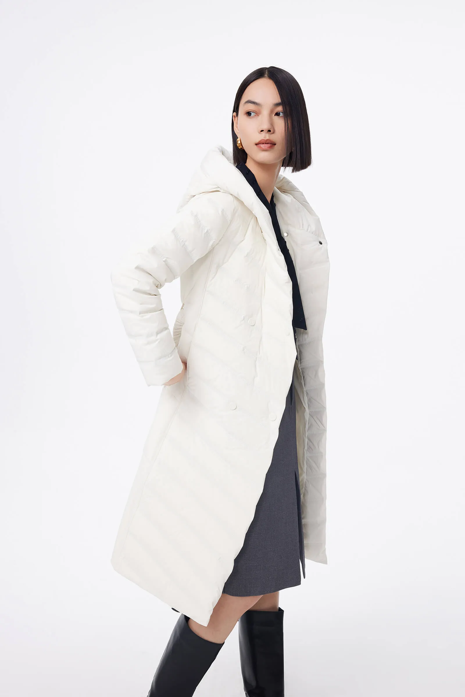 LILY Goose Down Hooded Coat